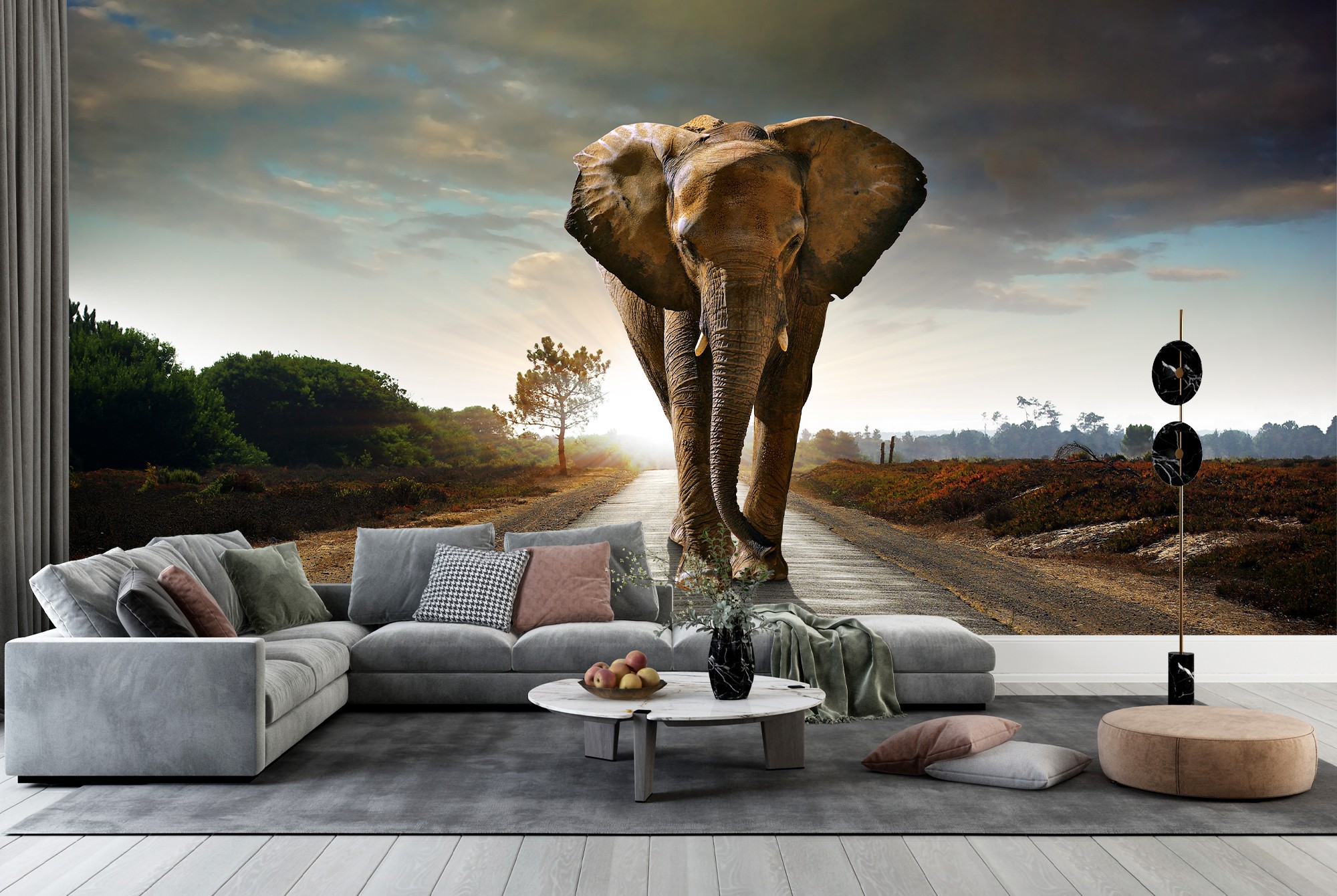 Elephant Wall Mural Jungle Animal Wallpaper Kids Living ...