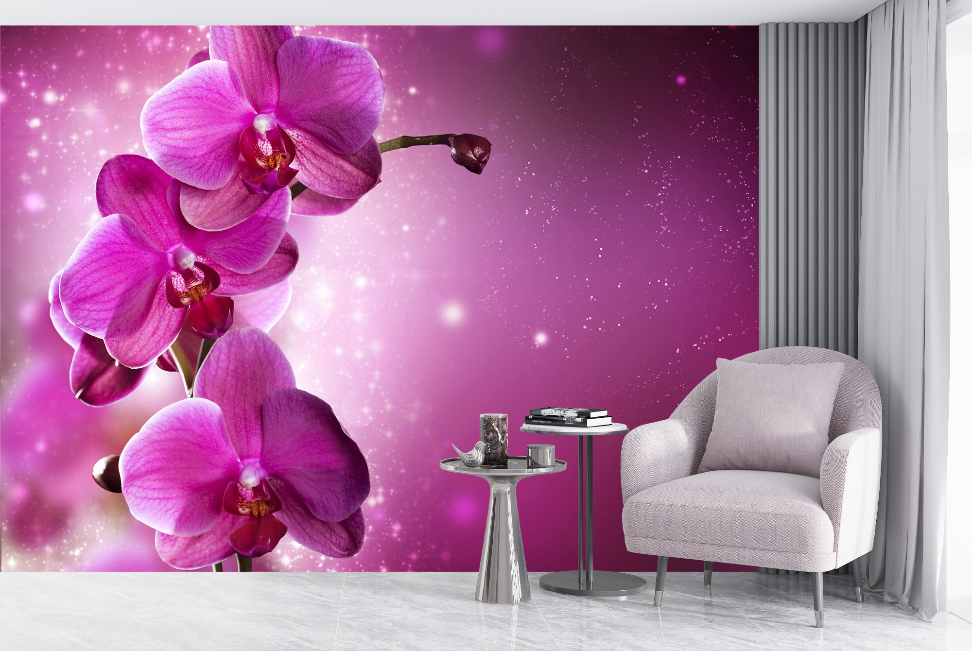 Purple Orchid Wallpaper Wall Mural