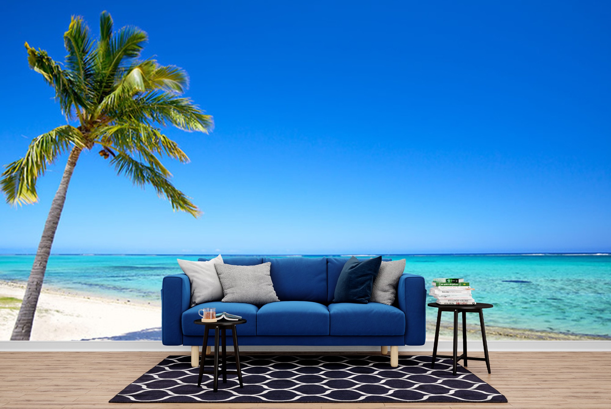 Beach Scene Wall Mural Tropical Seascape Wallpaper Bedroom