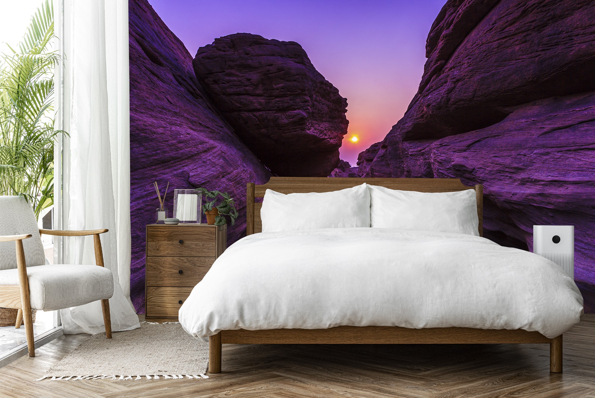 Purple Canyon Wall Mural Mountain Sunset Wallpaper Bedroom