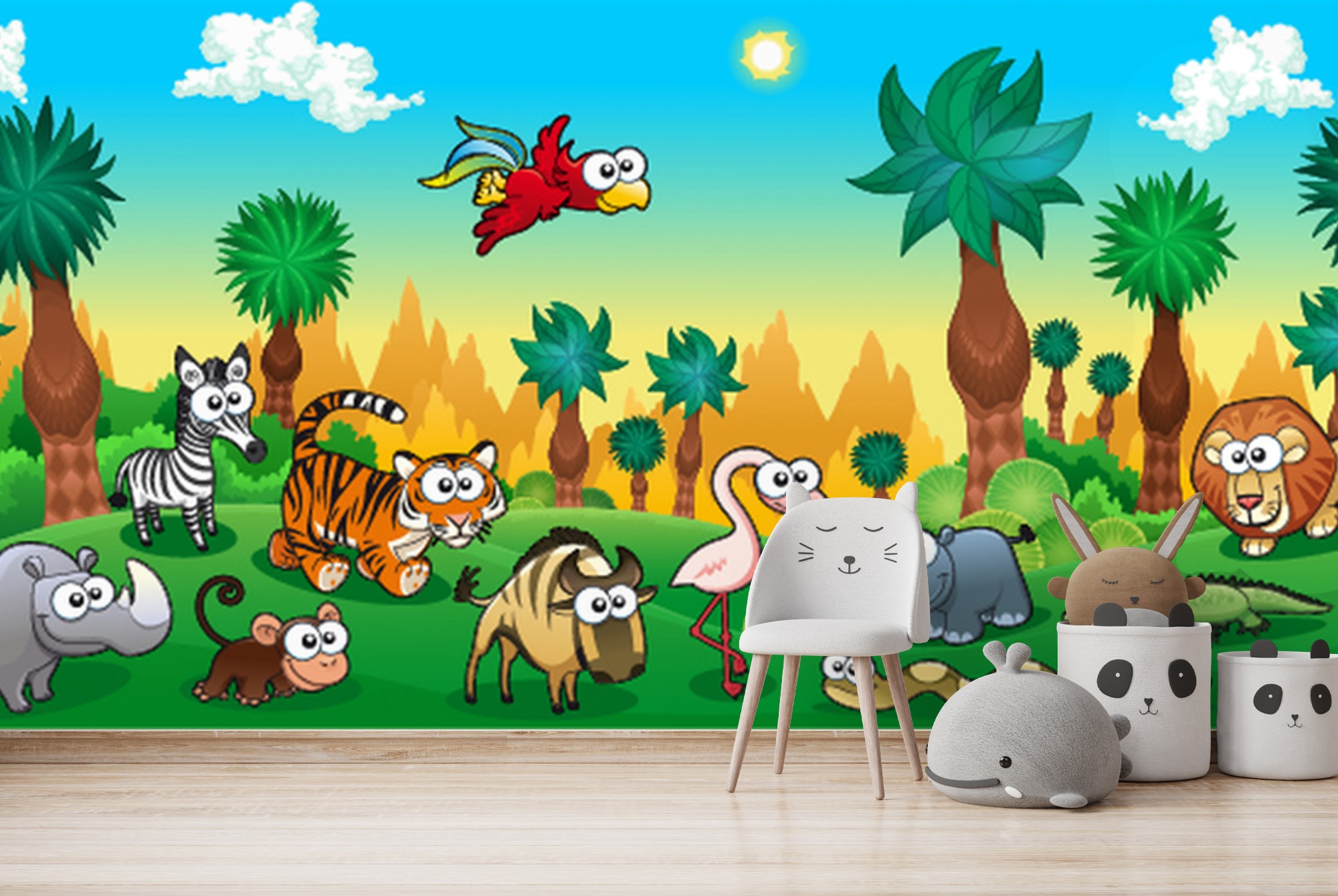 Animal Jungle Wallpaper Wall Mural