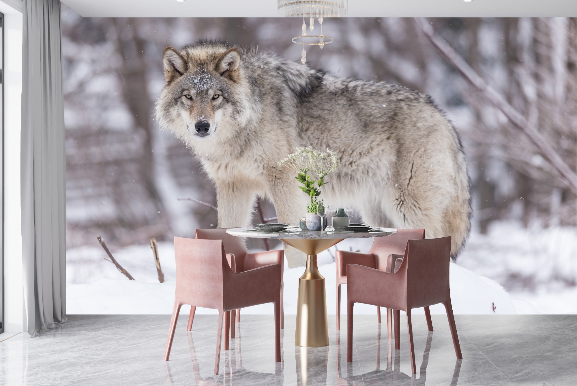 Grey Wolf Wall Mural Animals Nature Wallpaper Living Room Bedroom Photo Decor