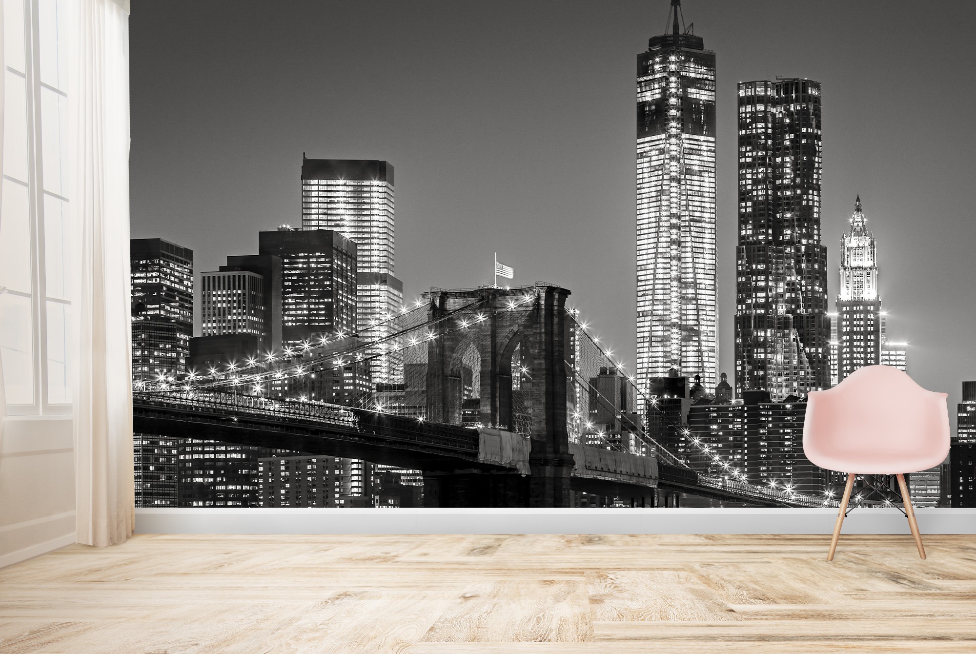 New York Skyline Wallpaper Black And White