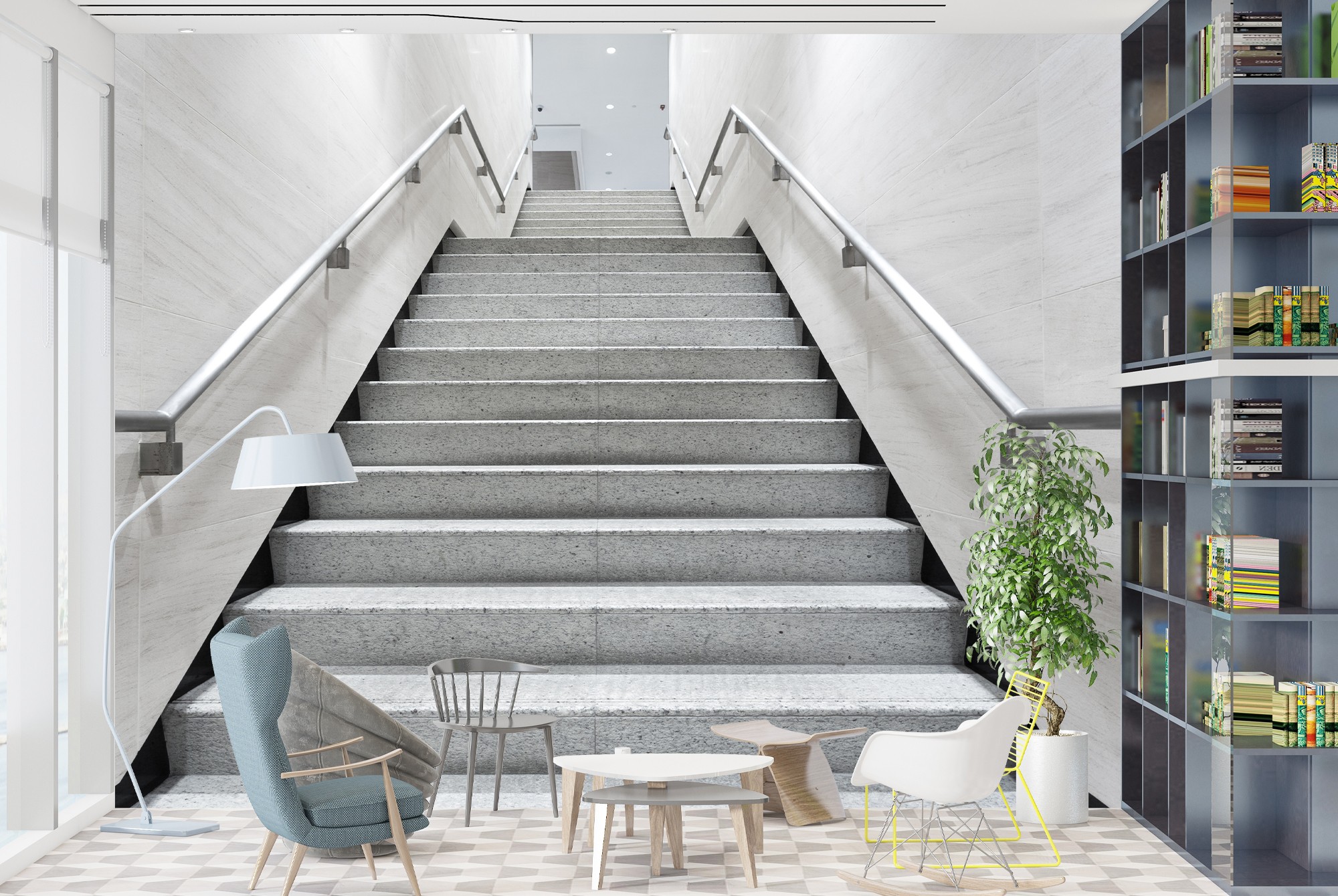 3D Staircase Wallpaper Wall Mural