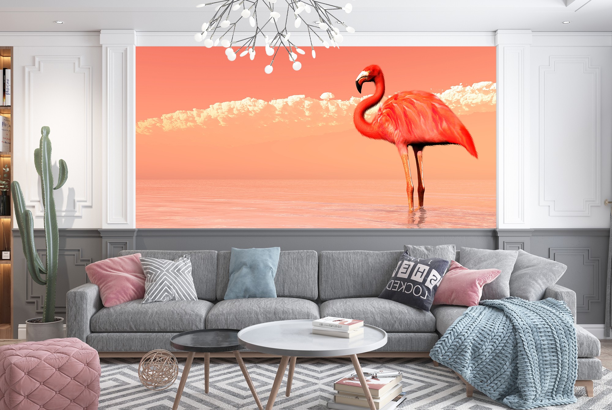 Flamingo Mural Wallpaper Wall Pink