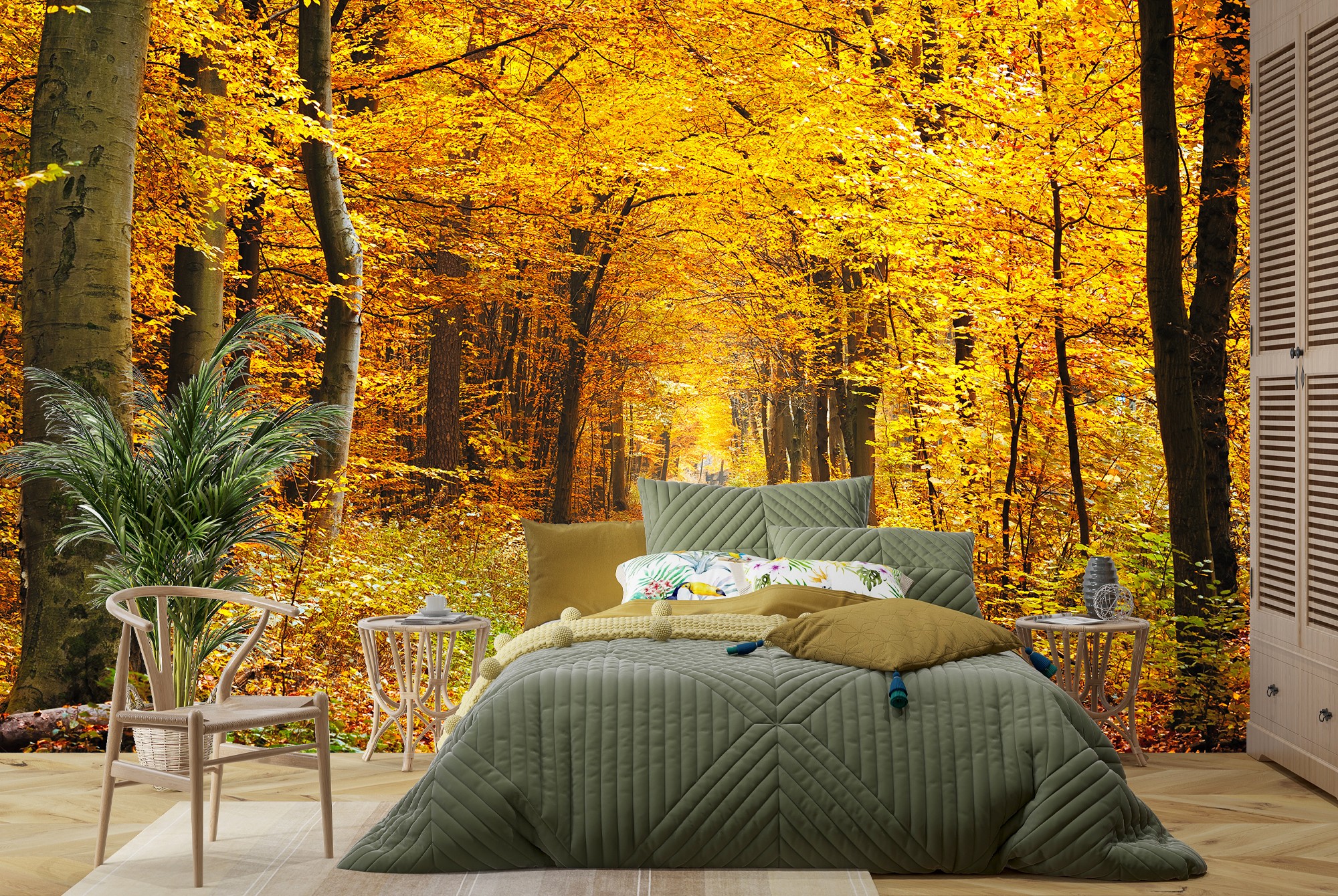 Autumn Path Wallpaper Wall Mural