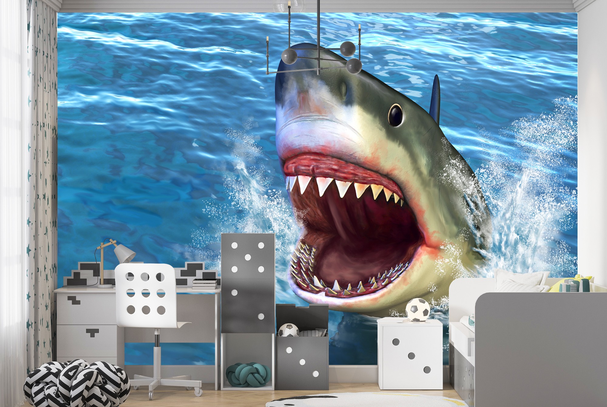 Shark Attack Wallpaper Wall Mural