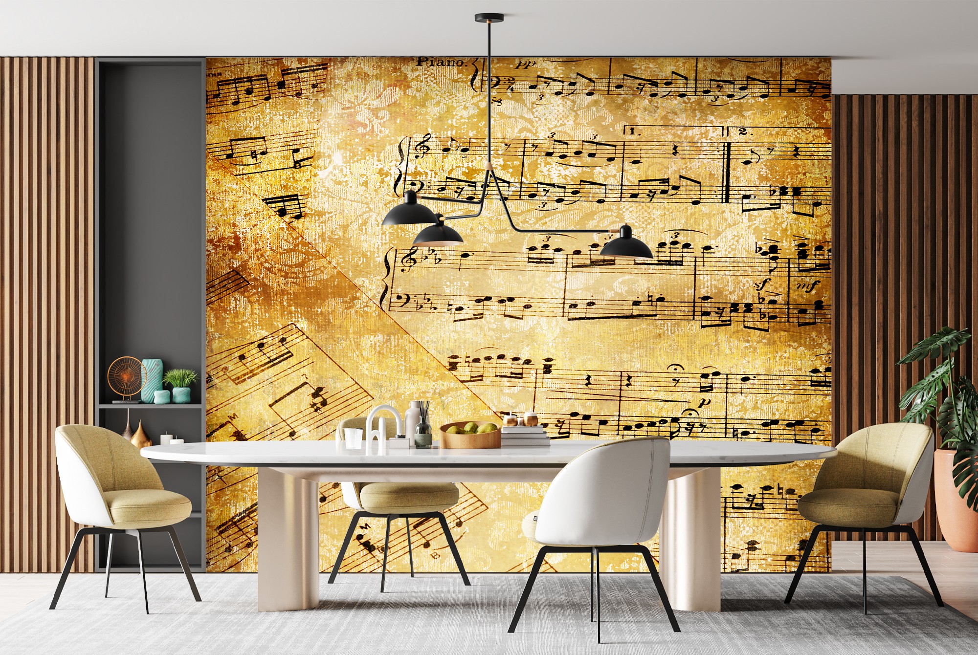 Vintage Music Sheets Wallpaper Wall Mural, image size:2000x1340
