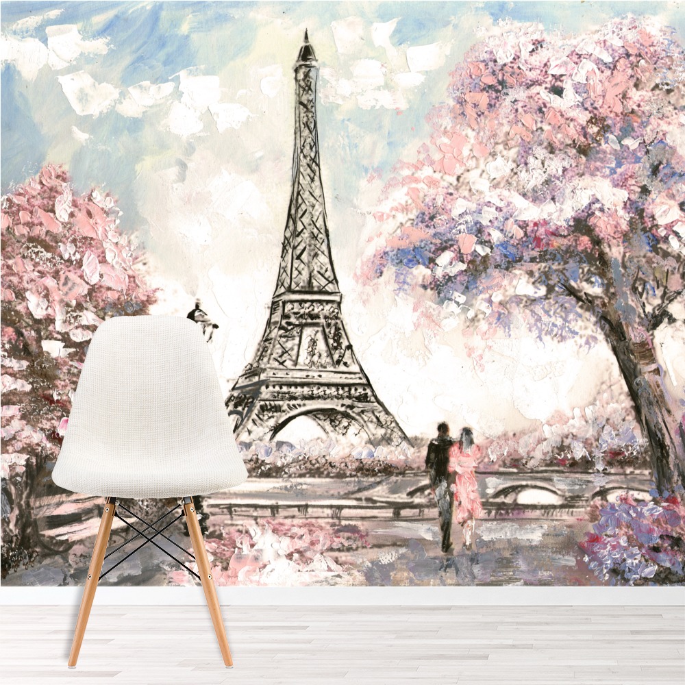 Spring Paris Eiffel Tower Wallpaper Wall Mural