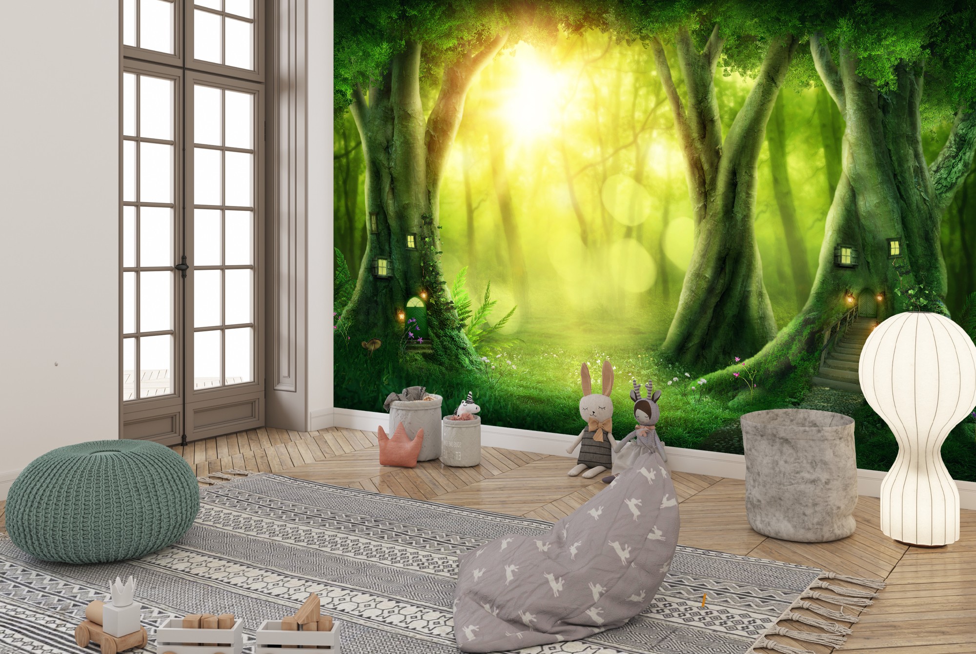 ZocKz Tropical Forest 3D Large Wallpaper, Brook in Forest
