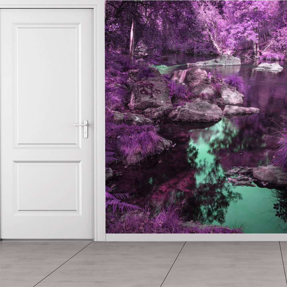 Purple Forest Enchanted Woods Wallpaper Wall Mural
