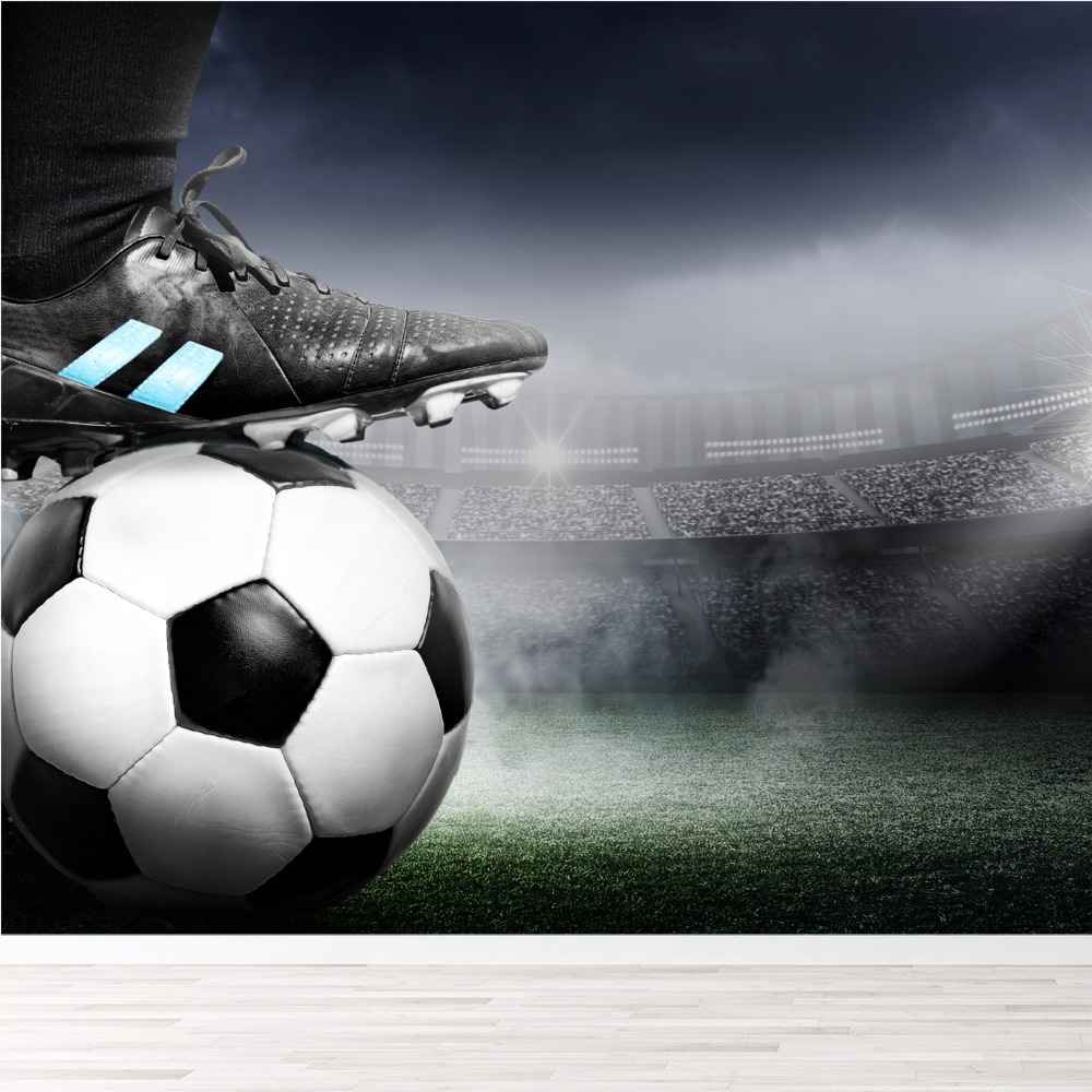 Footballer & Football Pitch Wallpaper Wall Mural