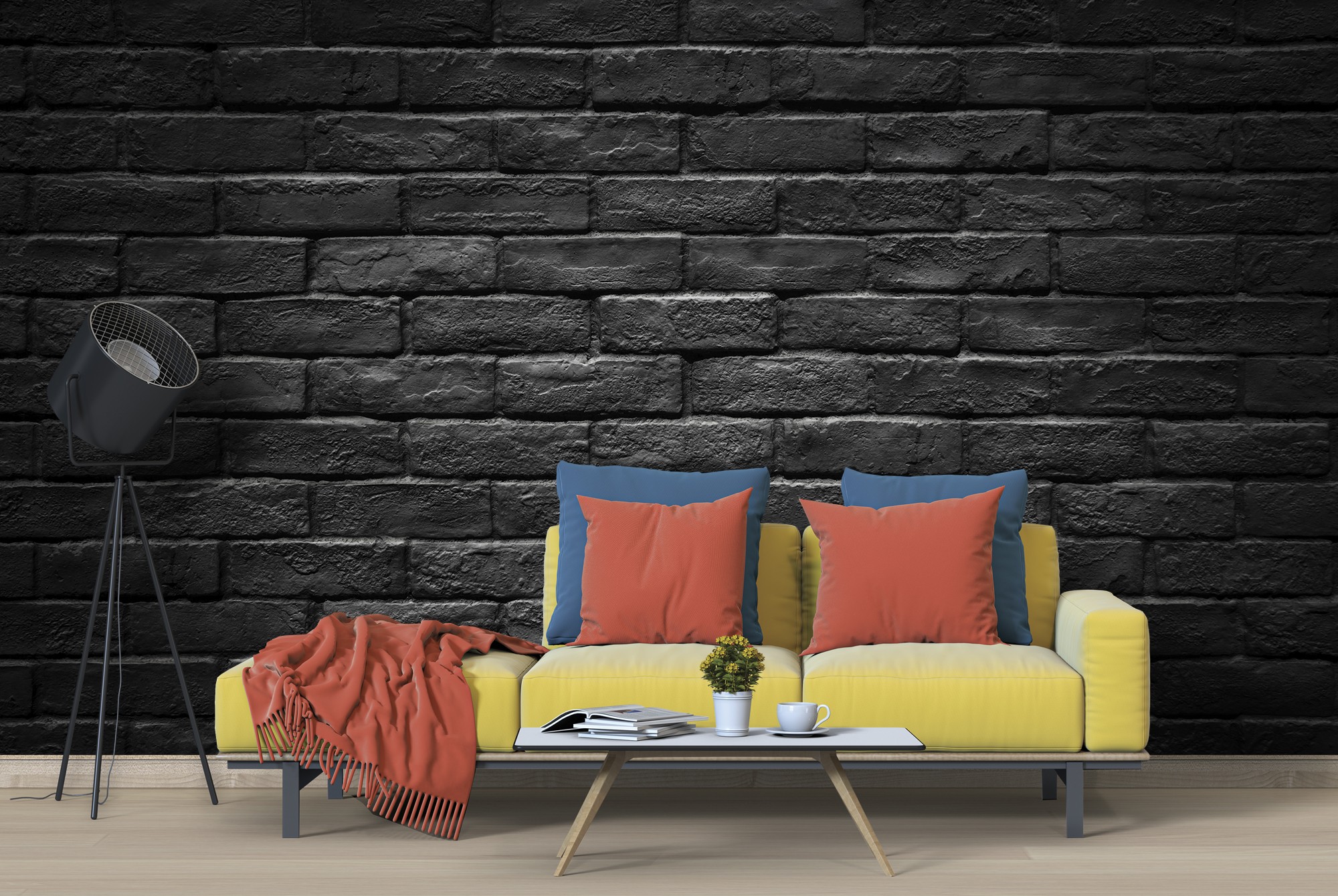 black brick wallpaper 3d