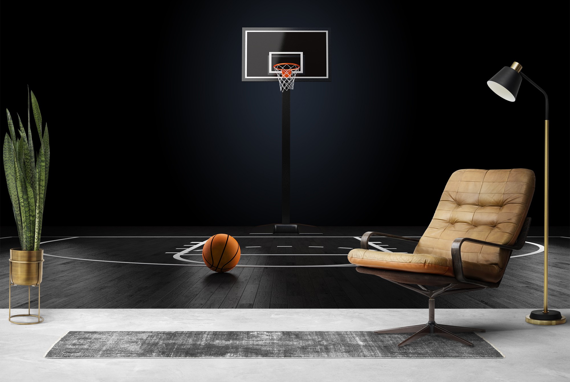 Basketball Court Wallpaper Wall Mural