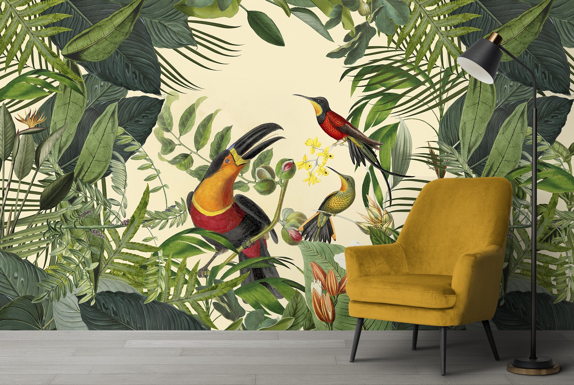 Papier Peint 3D Jungle Forêt Nature Intissé Panoramique 350x250 Cm Colle Inclus Moderne Papier Peint Chambre Et Salon 95982673
