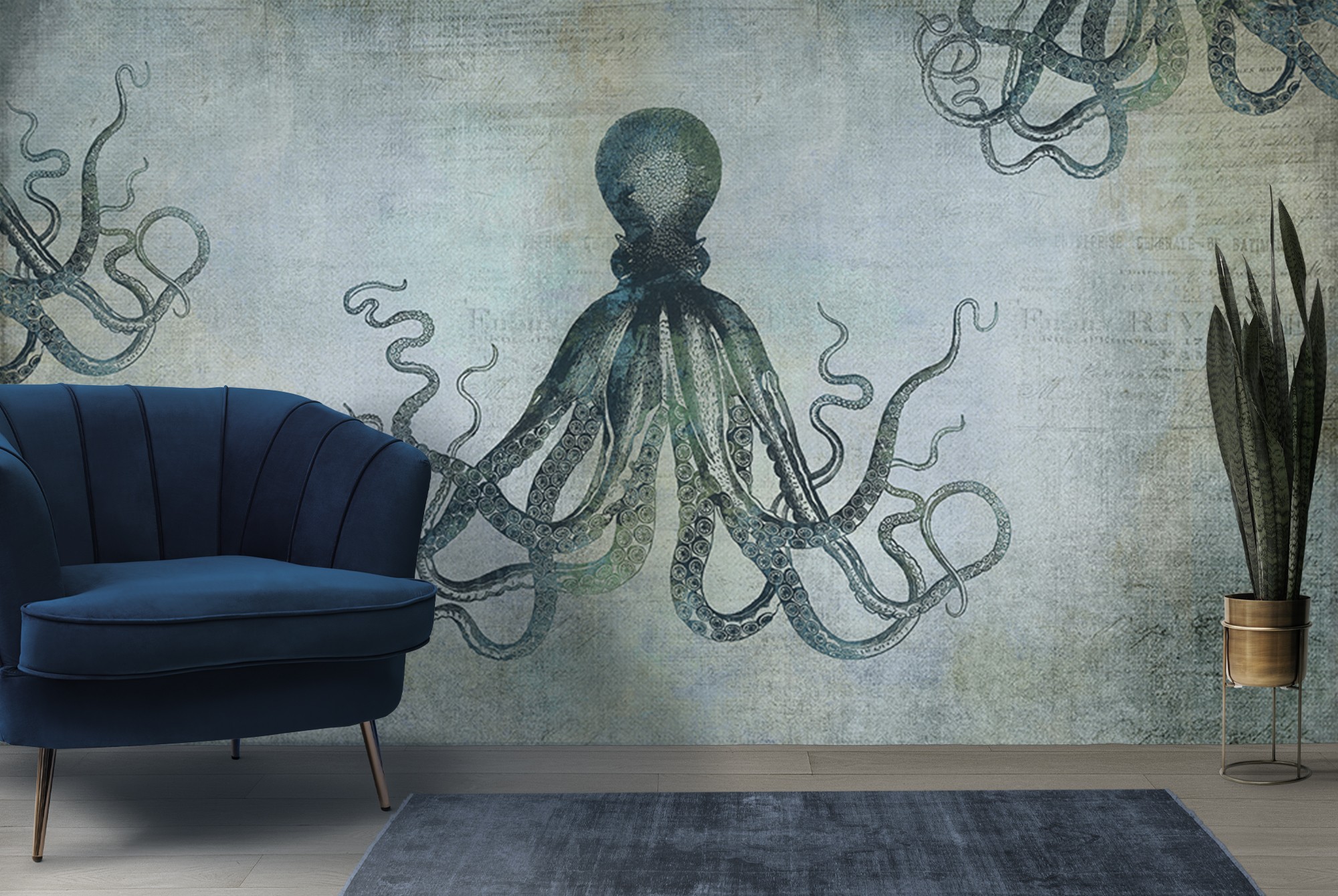 octopus mural wallpaper