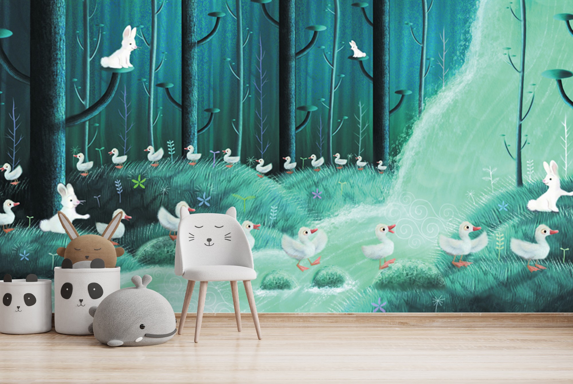 Rabbits Wall Mural by Patrick Brooks