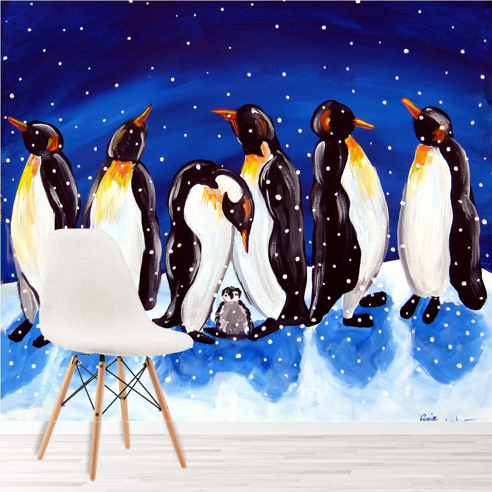 Penguin Party Wall Mural by Renie Britenbucher