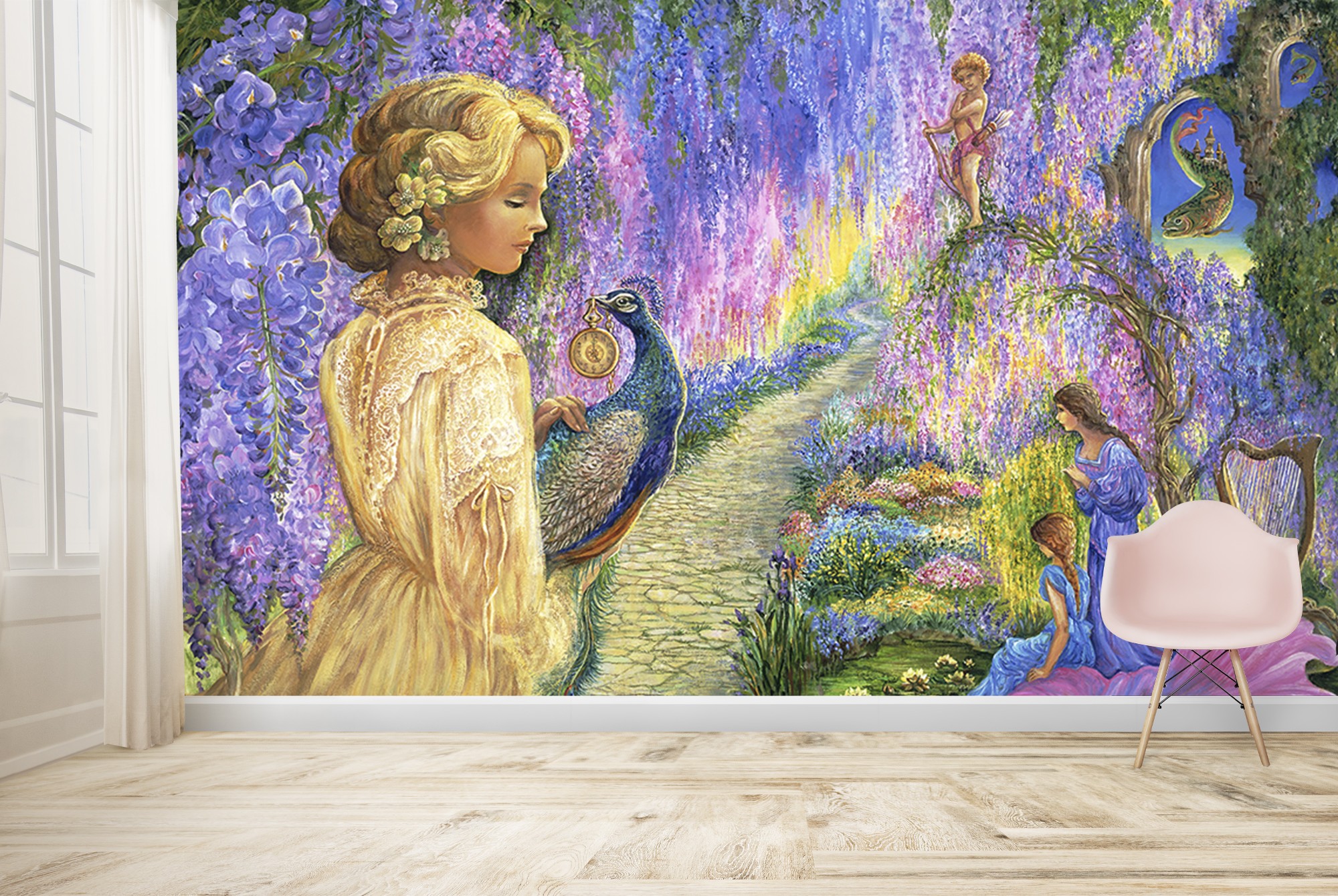Wisteria Way Wall Mural by Josephine Wall