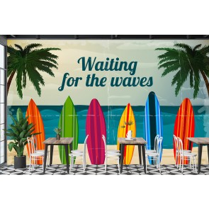 Waiting For Waves Surf Wallpaper Wall Mural