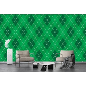 Green Argyle Golf Background Wallpaper Wall Mural