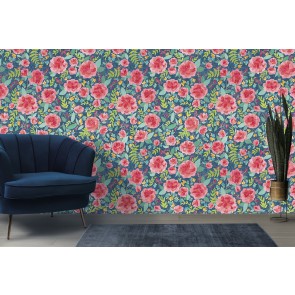 Like Frida Pattern Wall Mural by Harriet Sussman