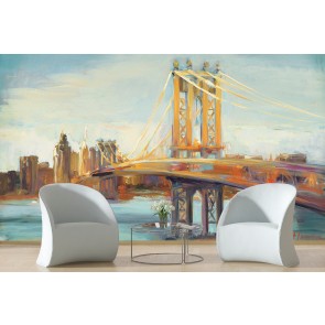 Sunny Manhattan Bridge Wall Mural by Marilyn Hageman