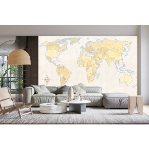 World Trekker Map Wall Mural by Marco Fabiano