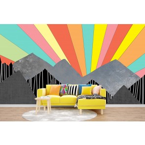Mountain Rays Wall Mural by Jan Weiss
