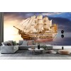 Sunset Vintage Ship Wallpaper Wall Mural