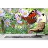 Pink Flowers Butterfly Wallpaper Wall Mural