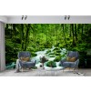 Green Forest River Wallpaper Wall Mural