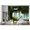 Enchanted Forest Sunlit Oak Tree Wallpaper Wall Mural