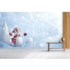 Happy Snowman Festive Christmas Wallpaper Wall Mural