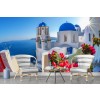 White Buildings Of Santorini Wallpaper Wall Mural