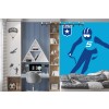 Skier on Blue Wall Mural by Bo Lundberg