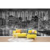 New York Skyline Monochrome Wall Mural by Melanie Viola