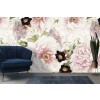 White & Black Floral Wall Mural by Uta Naumann