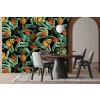 Tropical Monkey Flower Jungle Night Wall Mural by Uta Naumann