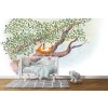 Nori Fox Relaxes Wall Mural by Chantal Bourgonje